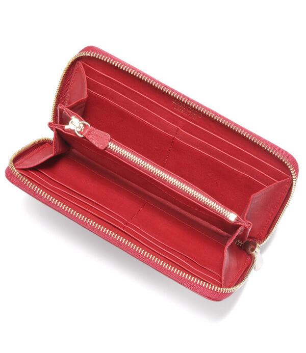 JIMMY CHOO(ジミーチュウコピー)ラウンドファスナー長財布 RED PIPPA
